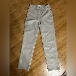 Wilfred Light Tan Straight Leather Pants